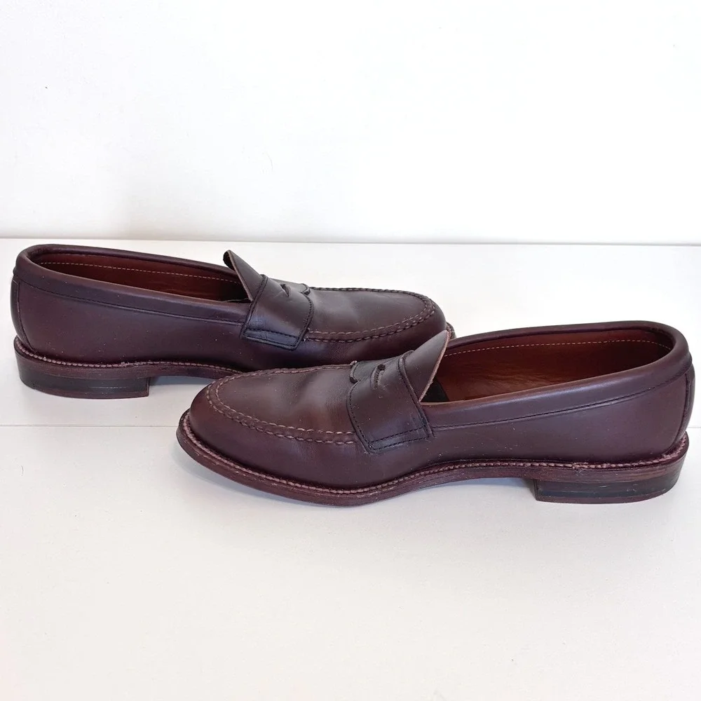 Alden 17831F Mens Half Strap LHS Penny Loafer 9 B/D Cordovan Brown Leather USA
